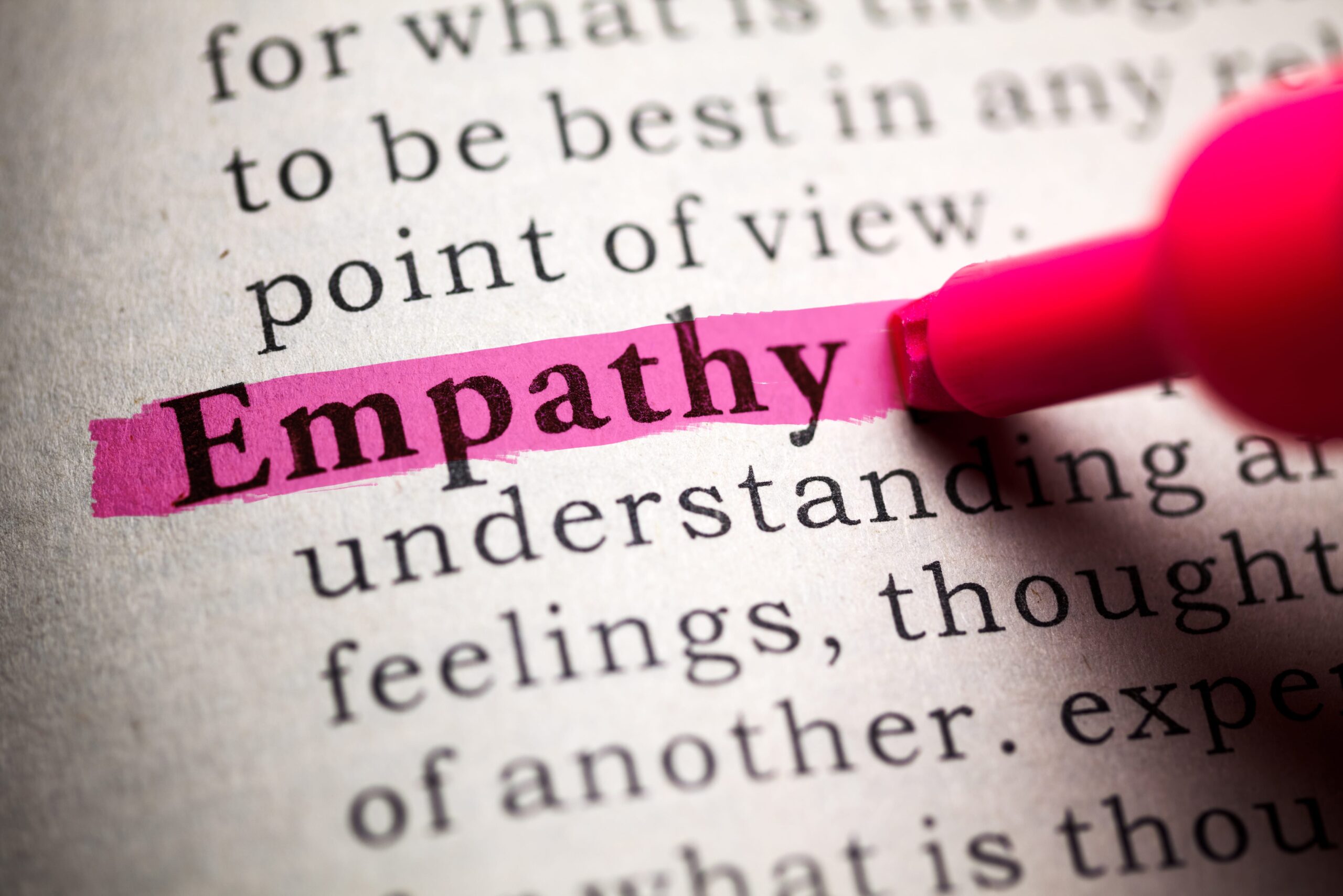 Empathy highlighted in a book
